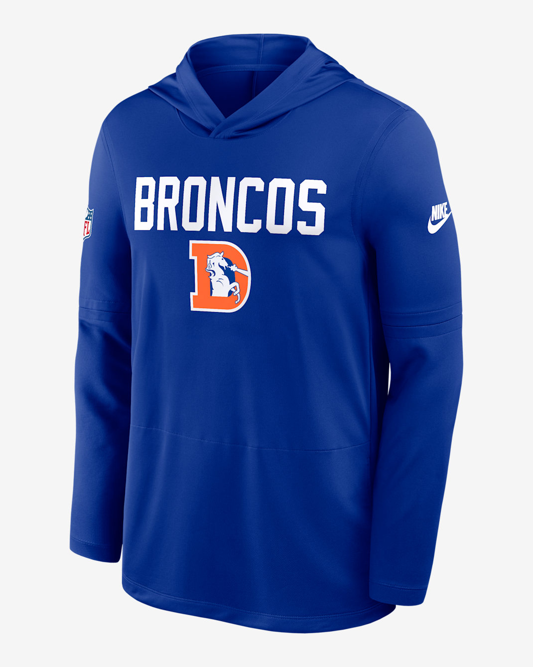 Denver Broncos Pass Accuracy Men's Nike Dri-FIT NFL Long-Sleeve Hooded Top - Royal