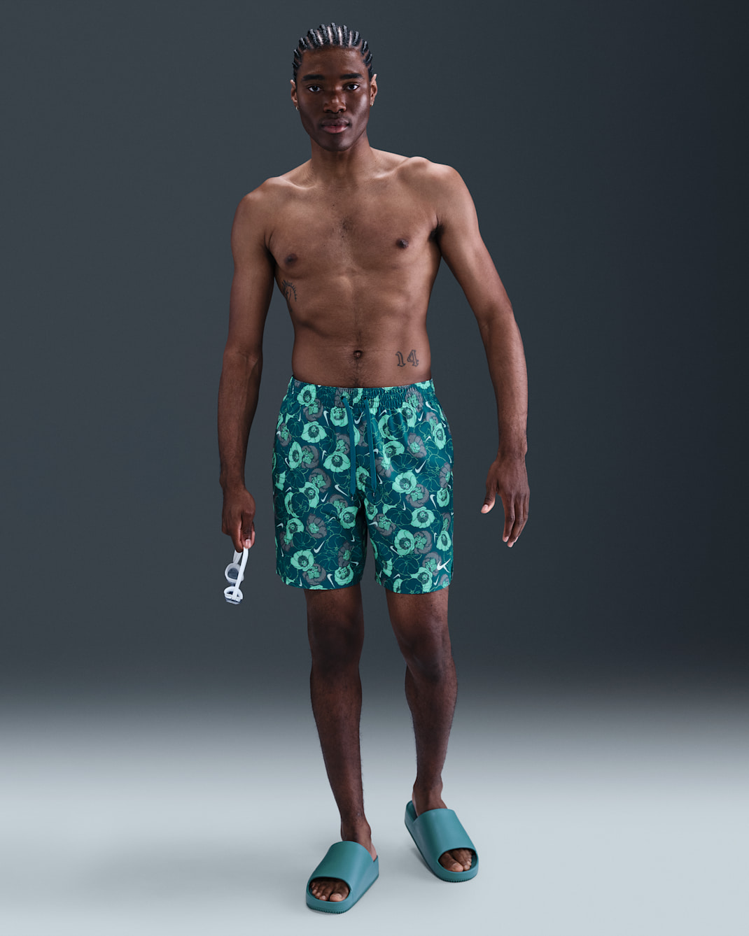 Short Volley de 18 cm con forro de ropa interior para hombre Nike Swim Breaker - Verde abismo