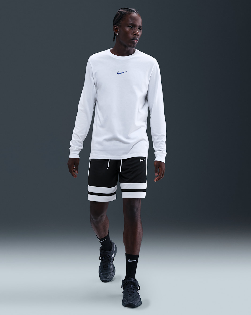 Nike Men's Dri-FIT 20.5cm Basketball Shorts - Black/White/Black/White