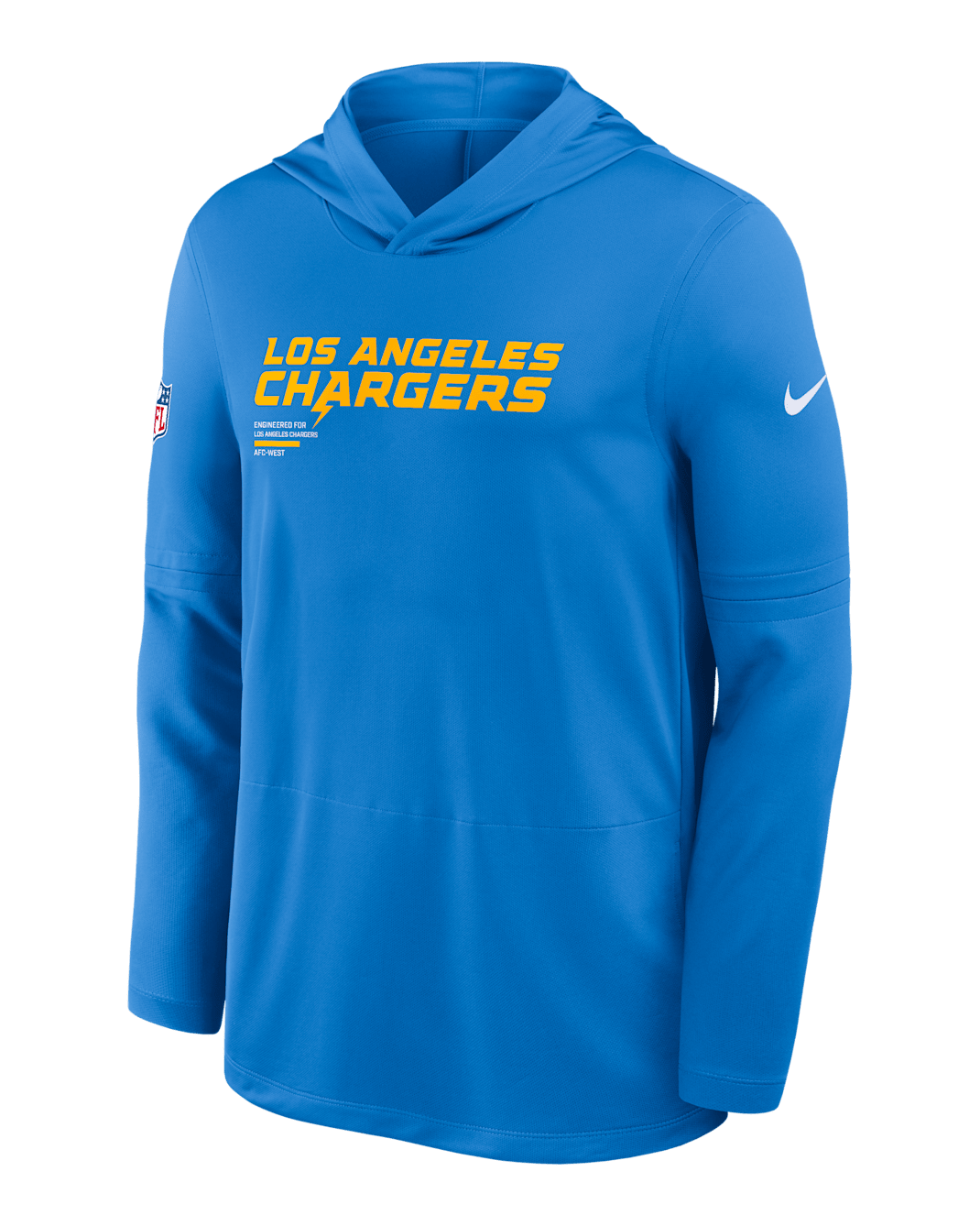 Los Angeles Chargers Pure Fury Sideline Men's Nike Dri-FIT NFL Long-Sleeve Hooded Top - Blue