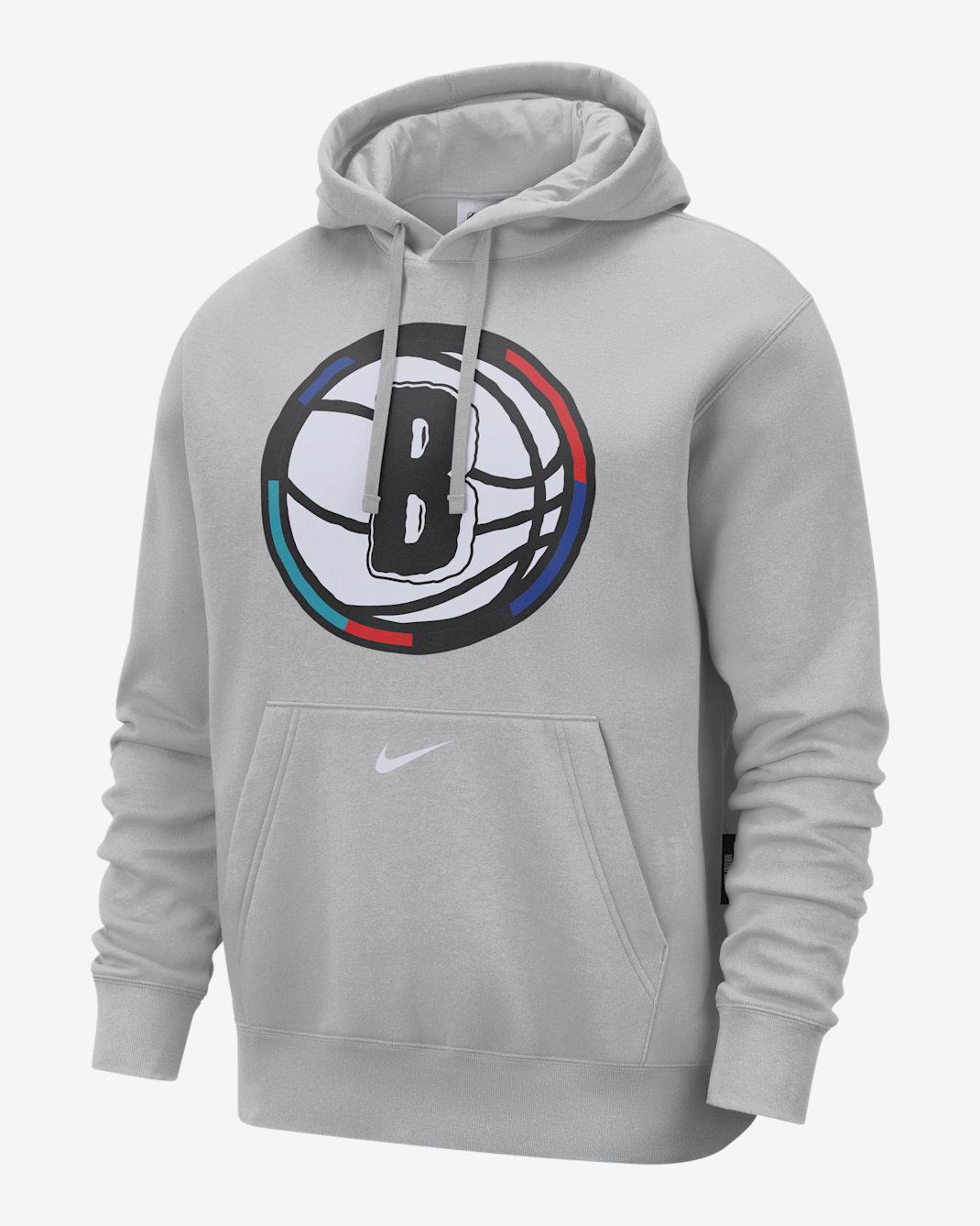 Brooklyn Nets Club City Edition Men's Nike NBA Fleece Pullover Hoodie - Flat Silver/White