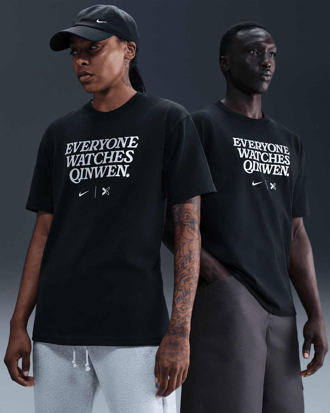 Everyone Watches Women's Sports™ "Qinwen Zheng" Nike by TOGETHXR Tennis T-Shirt - Black