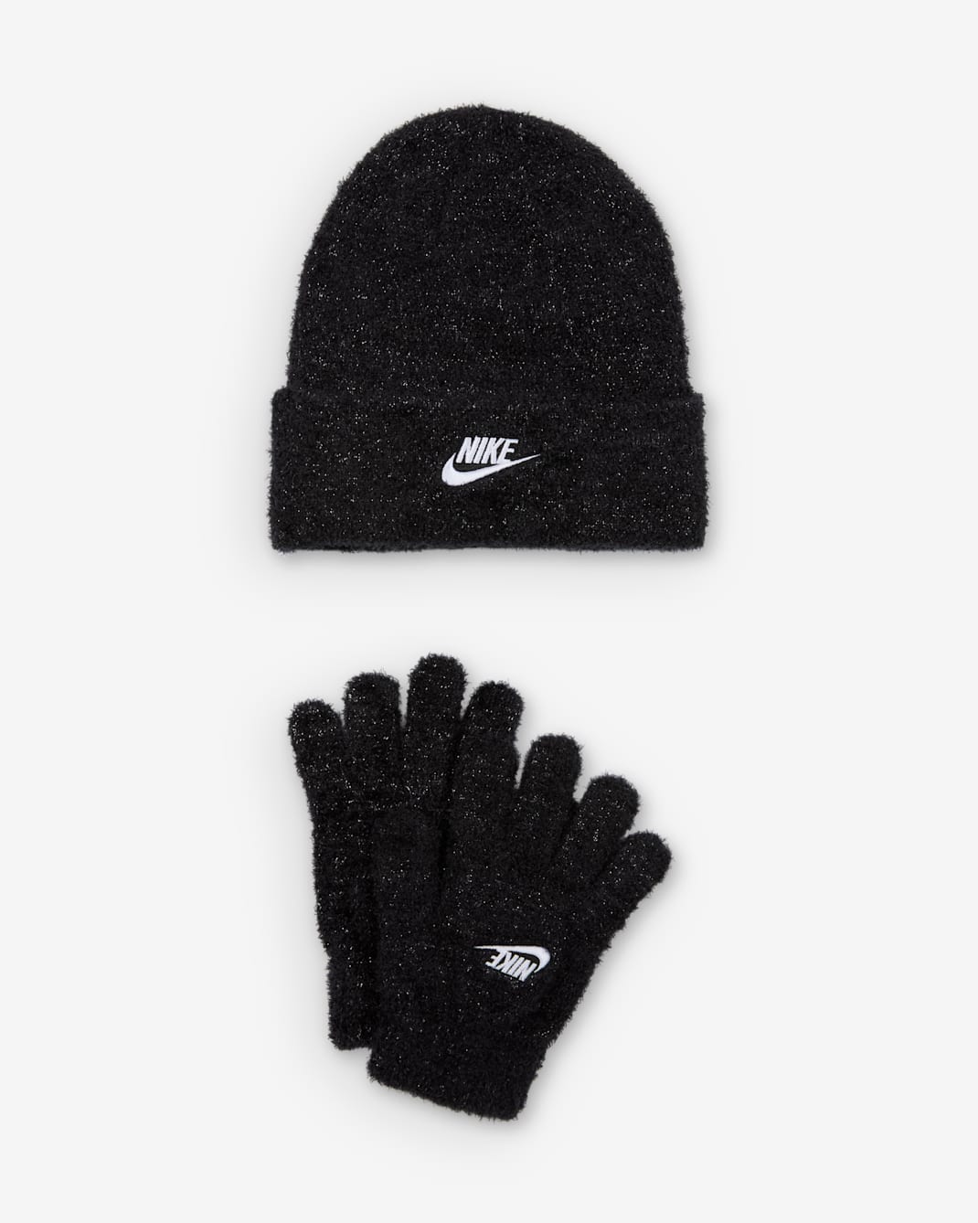 Conjunto de gorro de dos piezas Twinkle Cozy Apex para niño talla grande Nike - Negro