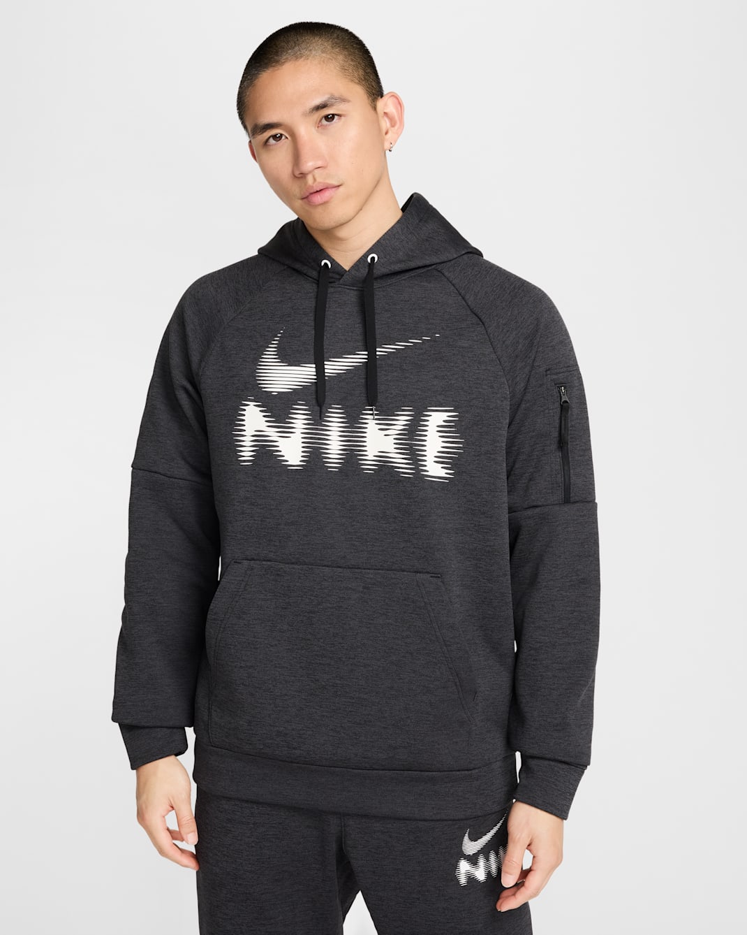 Nike Men's Therma-FIT Pullover Fitness Hoodie - Black/Anthracite/Heather/White