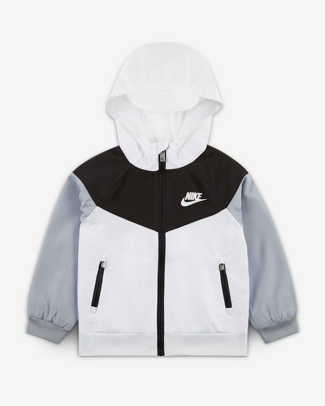Chamarra con cierre completo para niños talla pequeña Nike Sportswear Windrunner - Blanco