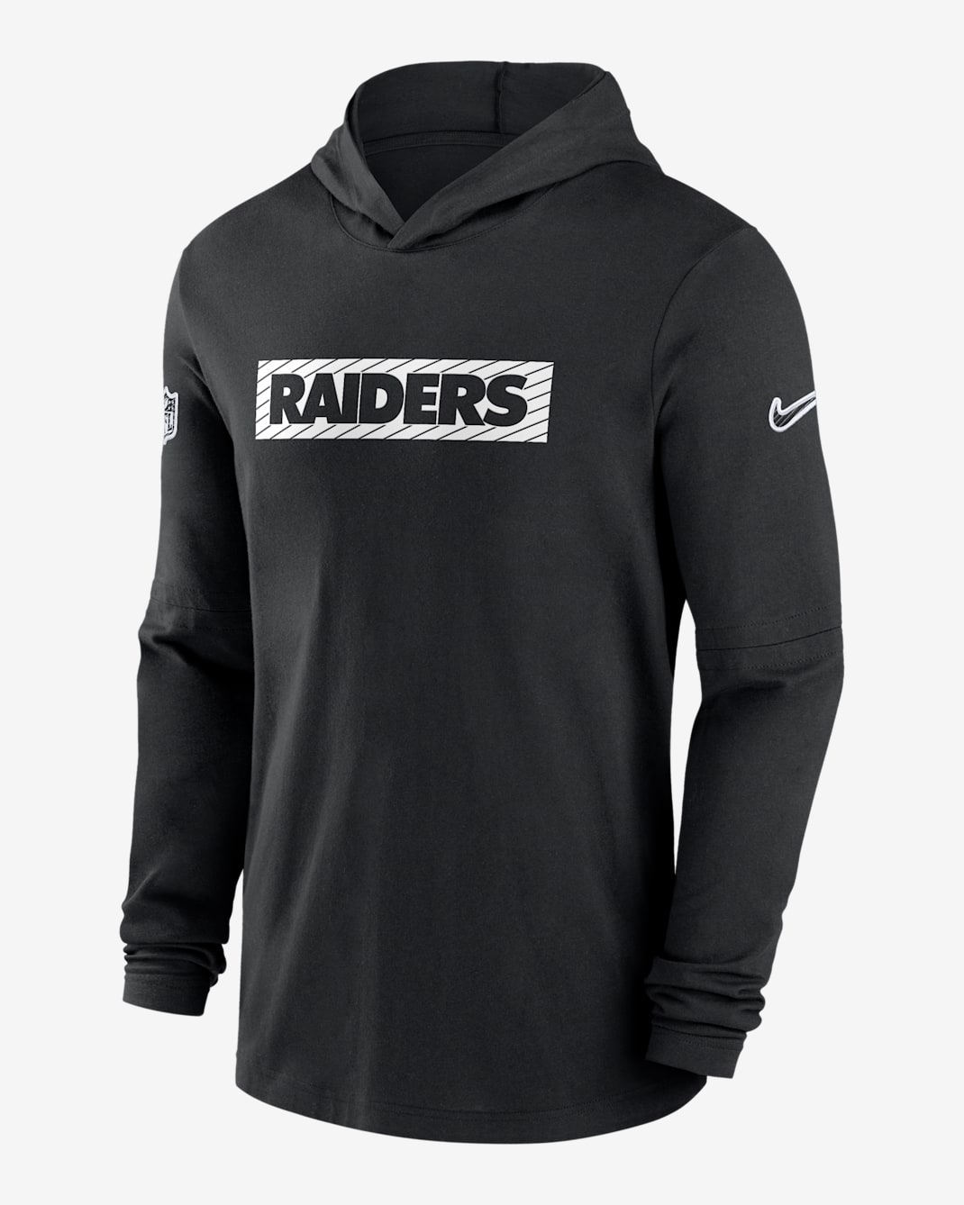 Las Vegas Raiders Sideline Men's Nike Dri-FIT NFL Long-Sleeve Hooded Top - Black