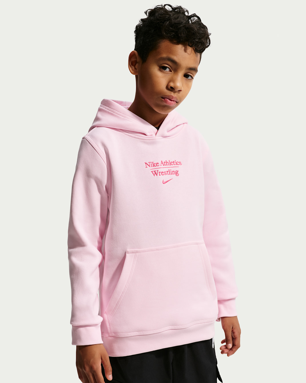 Nike Big Kids' Wrestling Pullover Hoodie - Pink Foam/Pink