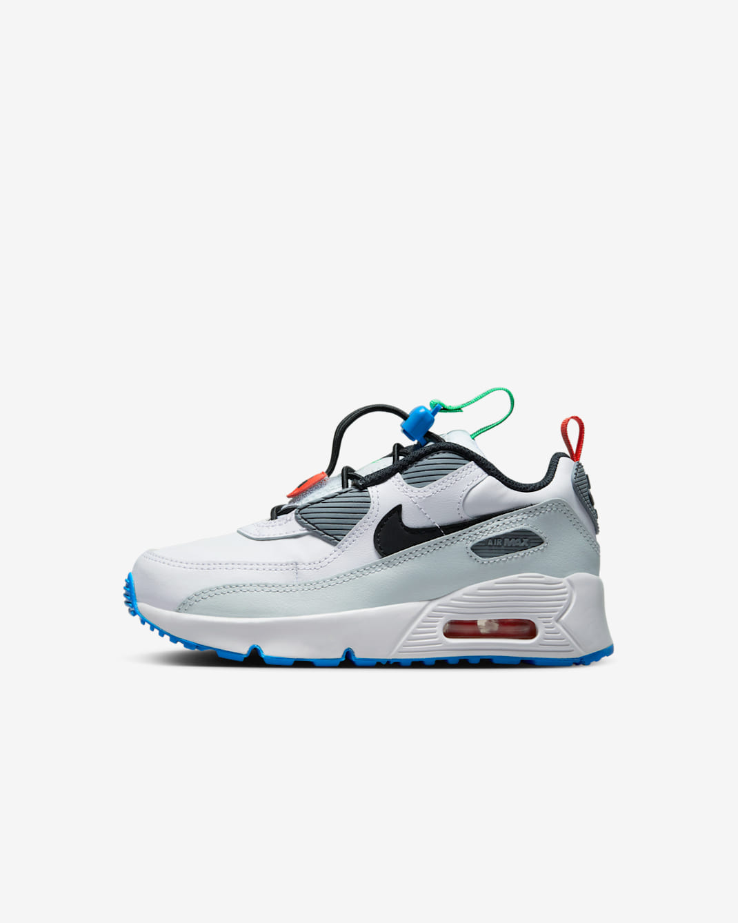 Nike Air Max 90 Toggle 小童鞋款 - 白色/Pure Platinum/Stadium Green/黑色