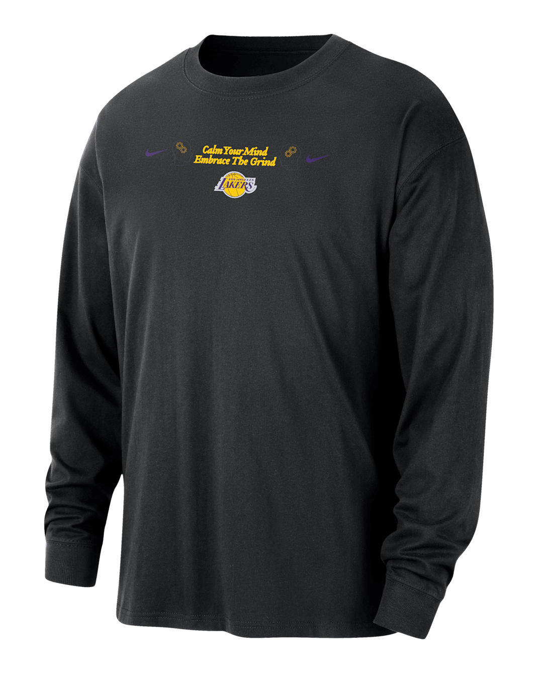 Los Angeles Lakers Courtside Men's Nike NBA Max90 Long-Sleeve T-Shirt - Black