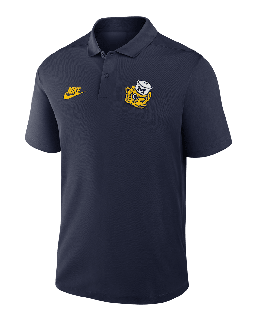 Michigan Primetime Victory Legacy Vault Logo Men's Nike Dri-FIT College Polo - College Navy