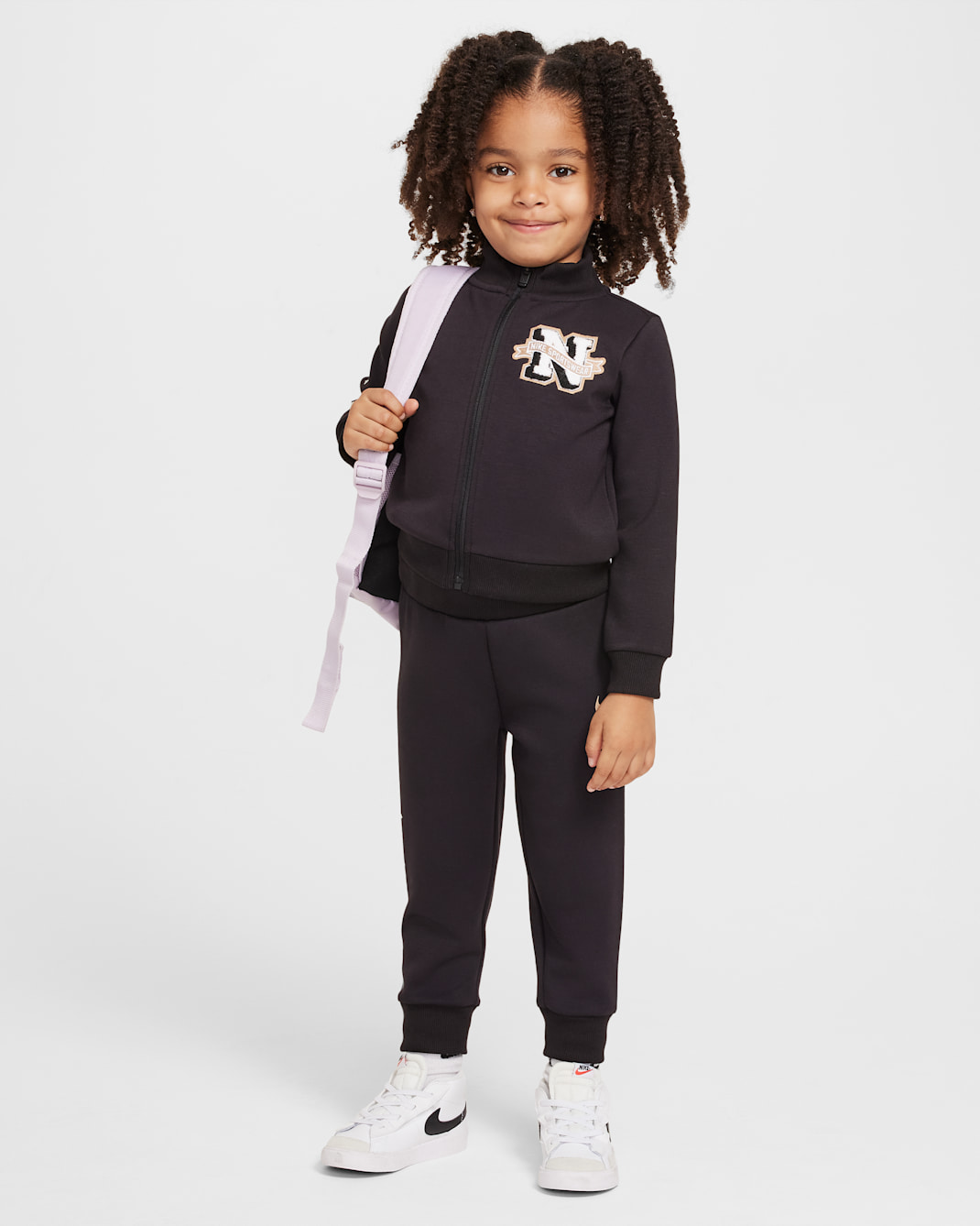 Conjunto de pista de dos piezas infantil Nike Swoosh Spirit - Negro