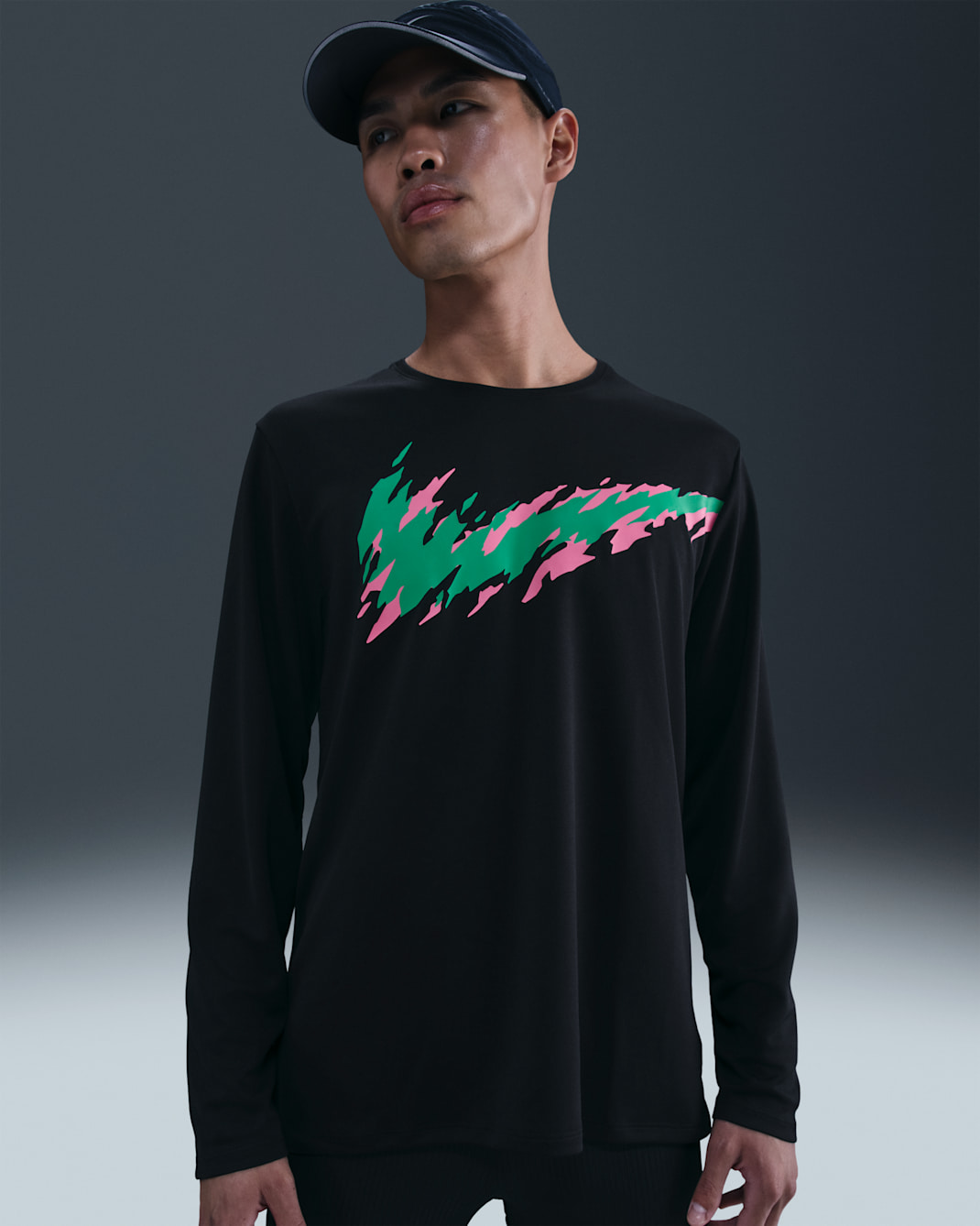 ナイキ マイラー メンズ Dri-FIT UV ロングスリーブ ランニングトップ - ブラック