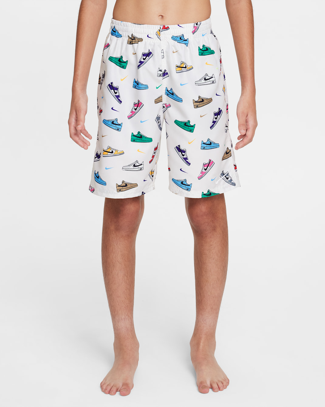 Traje de baño tipo short de vóleibol con forro interior de 18 cm para niños talla grande Nike Swim Breaker - Vela/Blanco/Azul universitario/Blanco