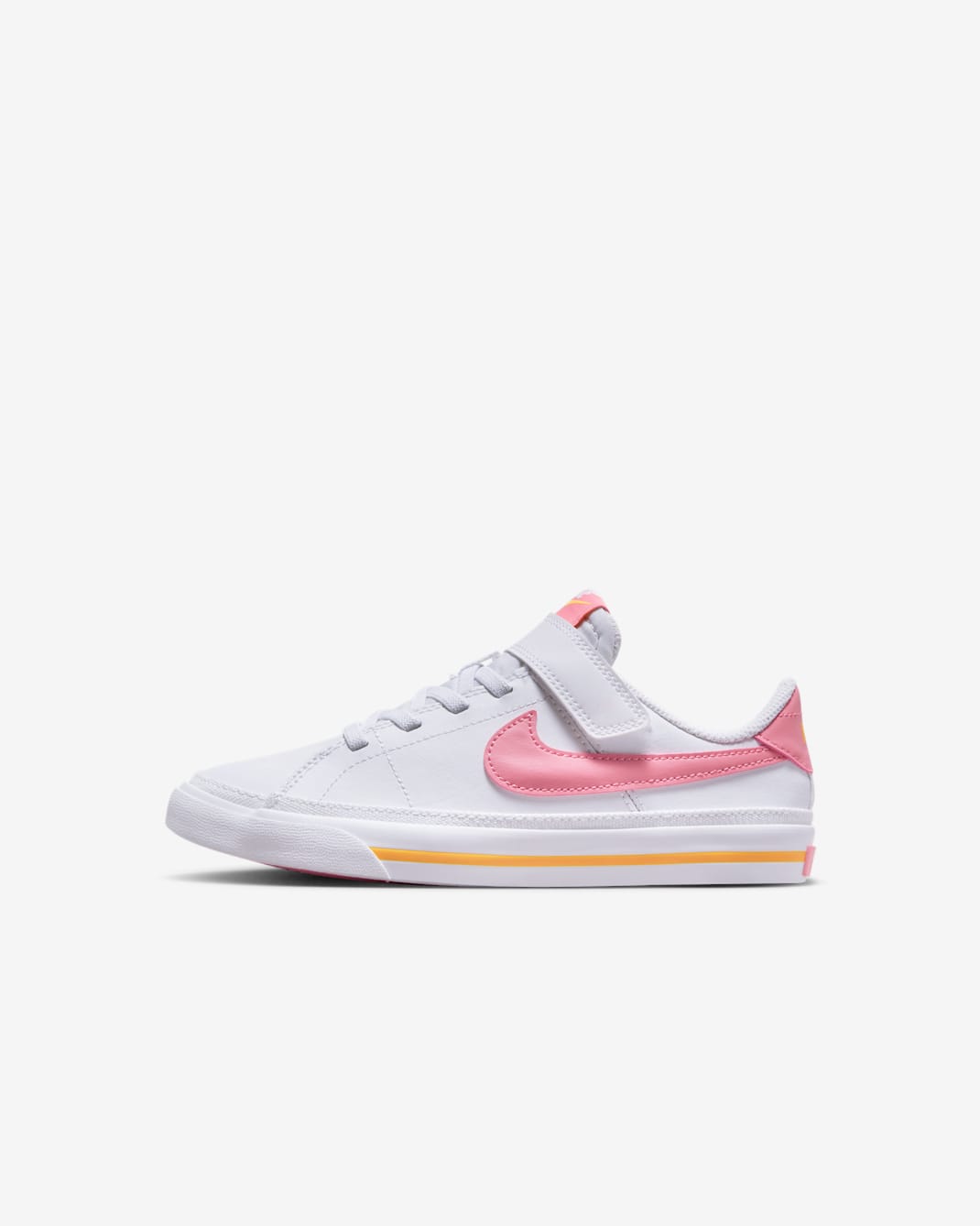 NikeCourt Legacy Younger Kids' Shoes - White/Laser Orange/Coral Chalk