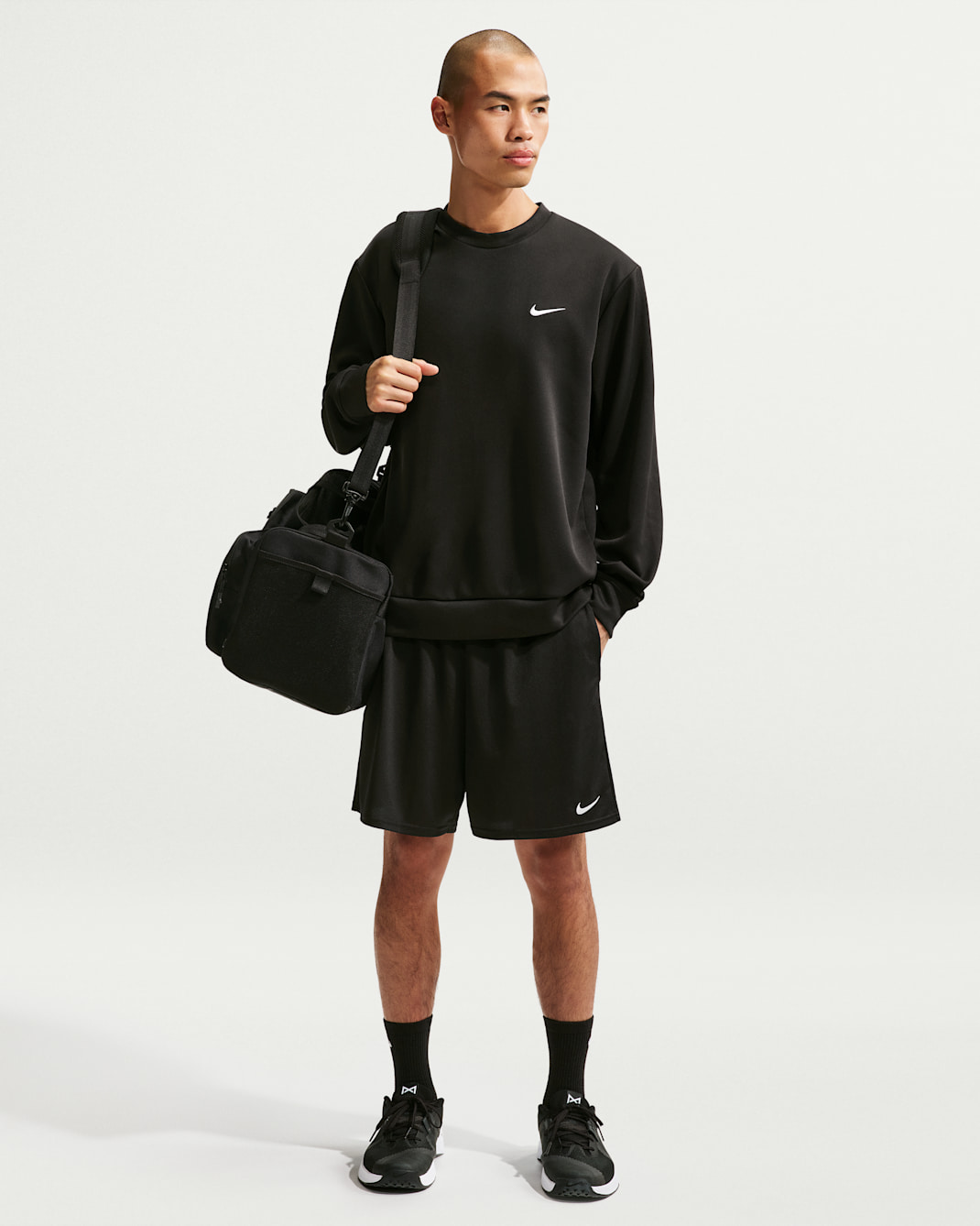 Short de training Nike 18 cm pour homme - Noir/Blanc