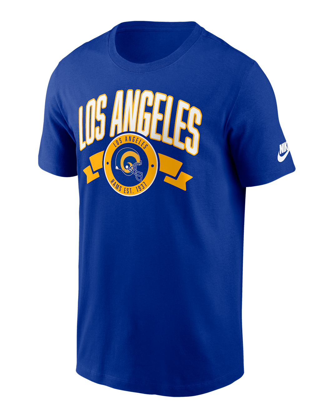 Los Angeles Rams Rewind Front And Back Hit Essential Men's Nike NFL T-Shirt - Royal