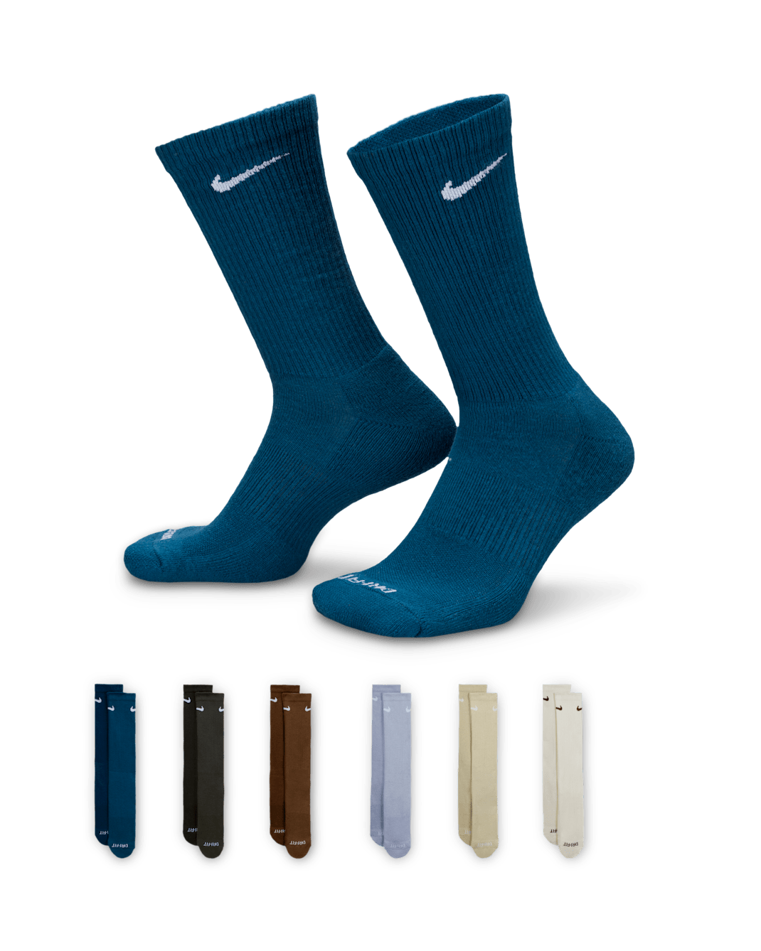 Nike Everyday Plus Cushioned Training Crew Socks (6 Pairs) - Multi-Colour