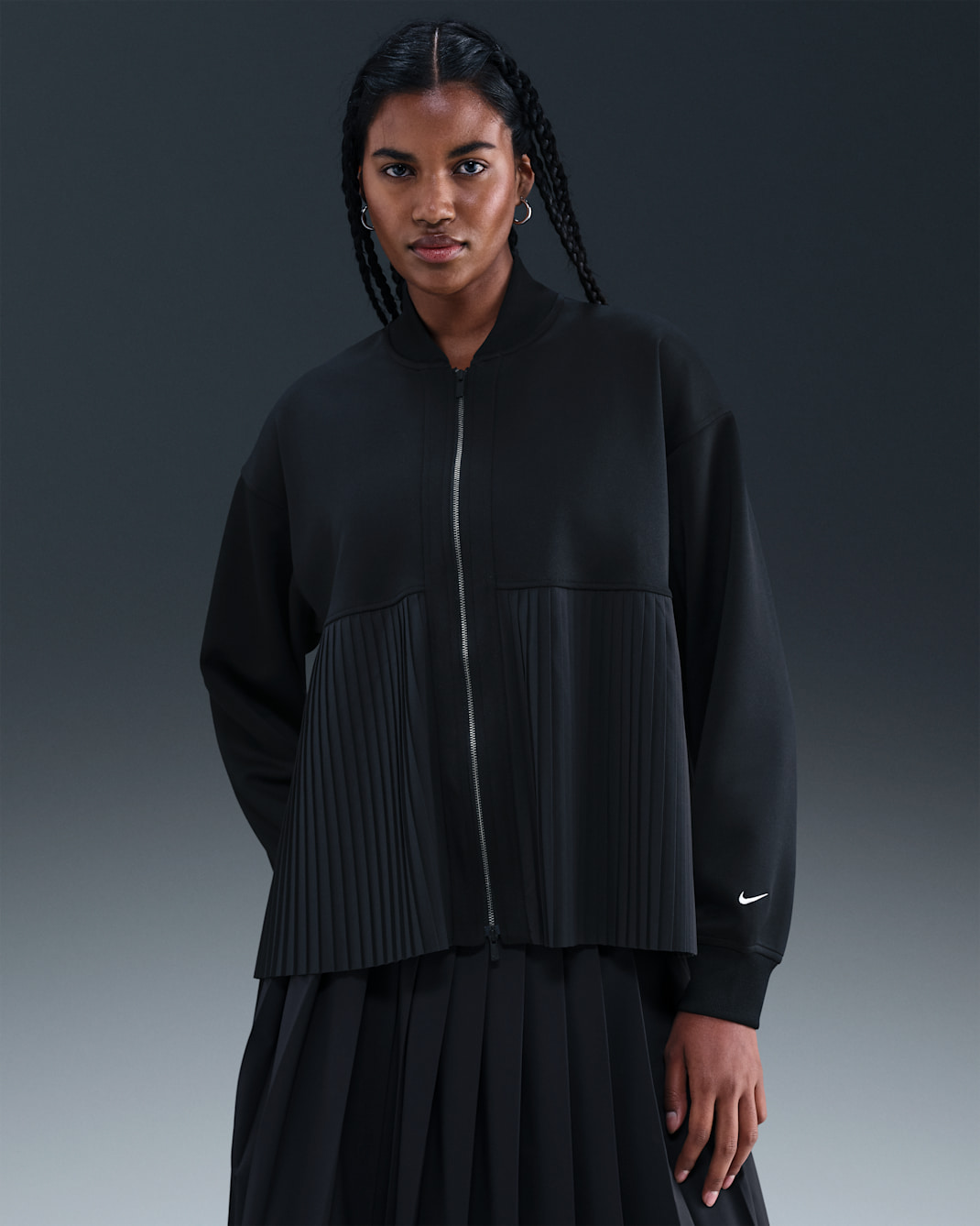 Nike Sportswear Women's Pleated Jacket - Black/Sail