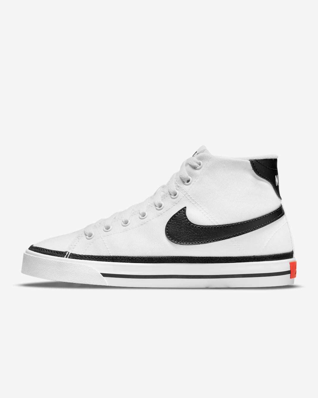 NikeCourt Legacy Canvas Mid Women's Shoe - White/Team Orange/Black