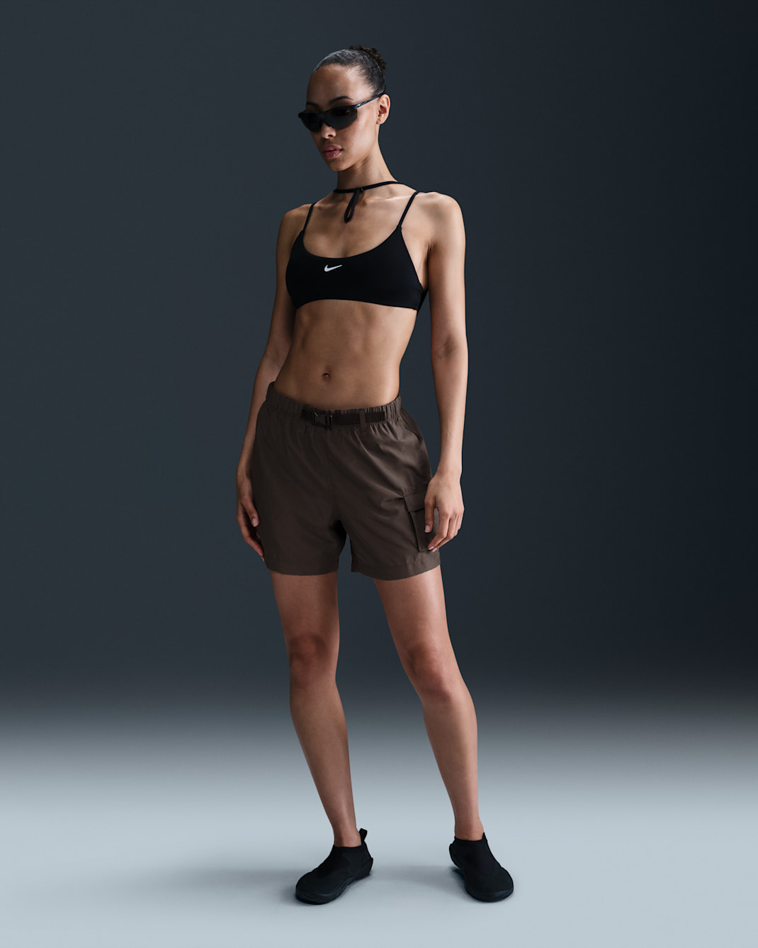 Shorts para salida de baño para mujer Nike Swim Voyage - Marrón barroco