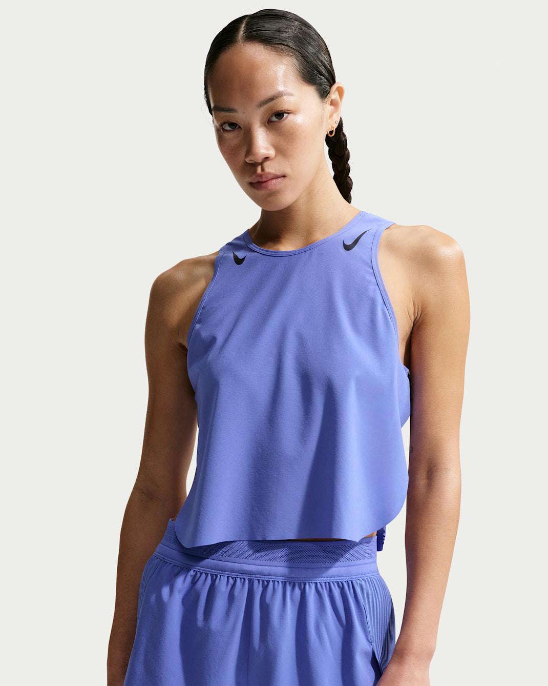 나이키 에어로스위프트 여성 드라이 핏 ADV 크롭 러닝 탱크 탑 - 사파이어/블랙