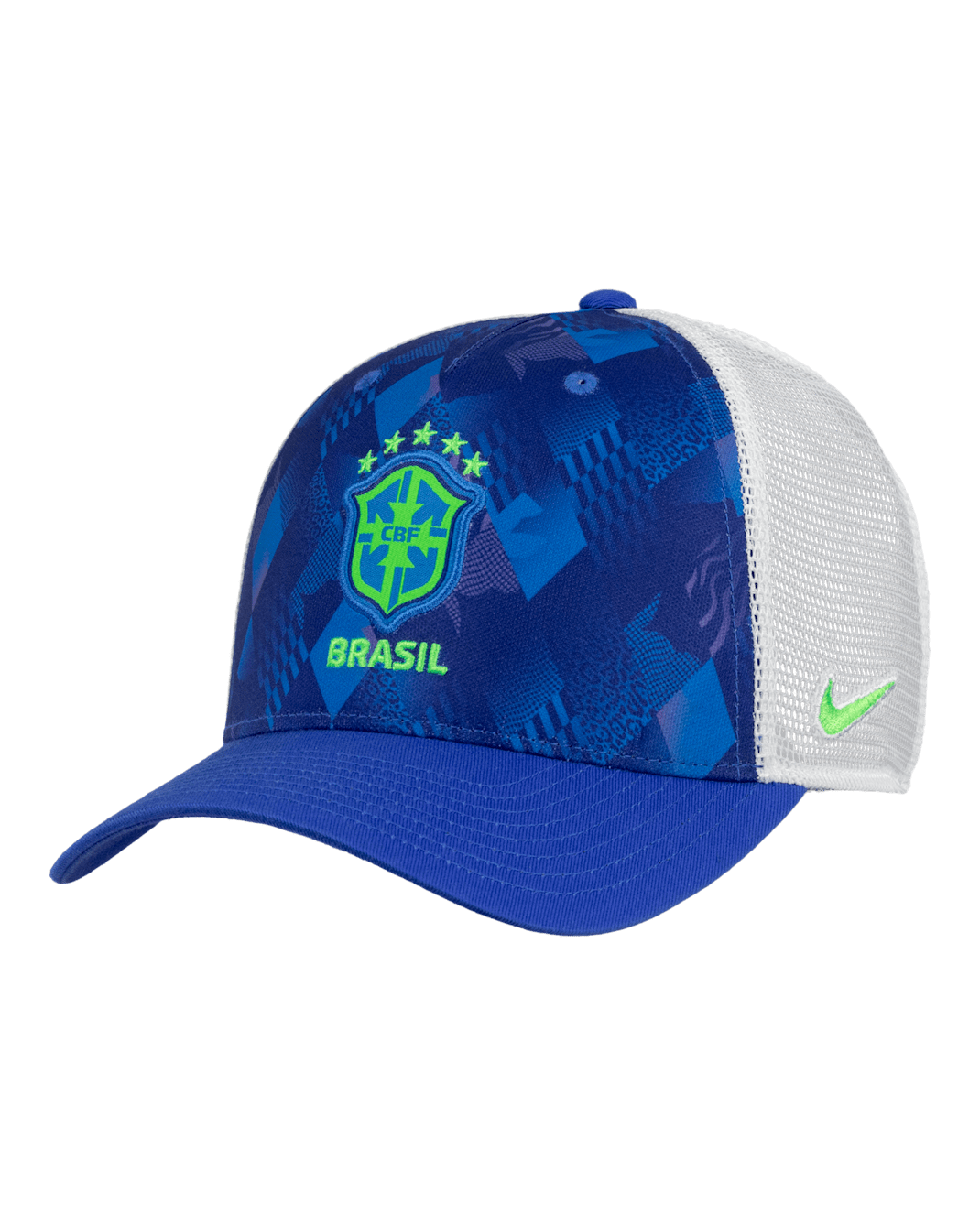 Gorra de rejilla de fútbol Nike ajustable con estructura Brazil Rise - Estampado