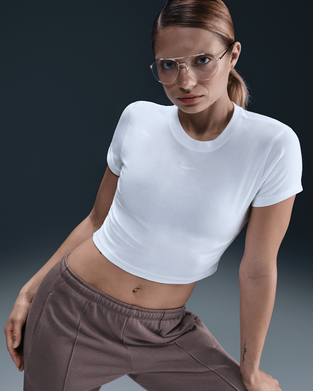 Nike Sportswear Chill Knit Women's Cropped T-Shirt - White/White