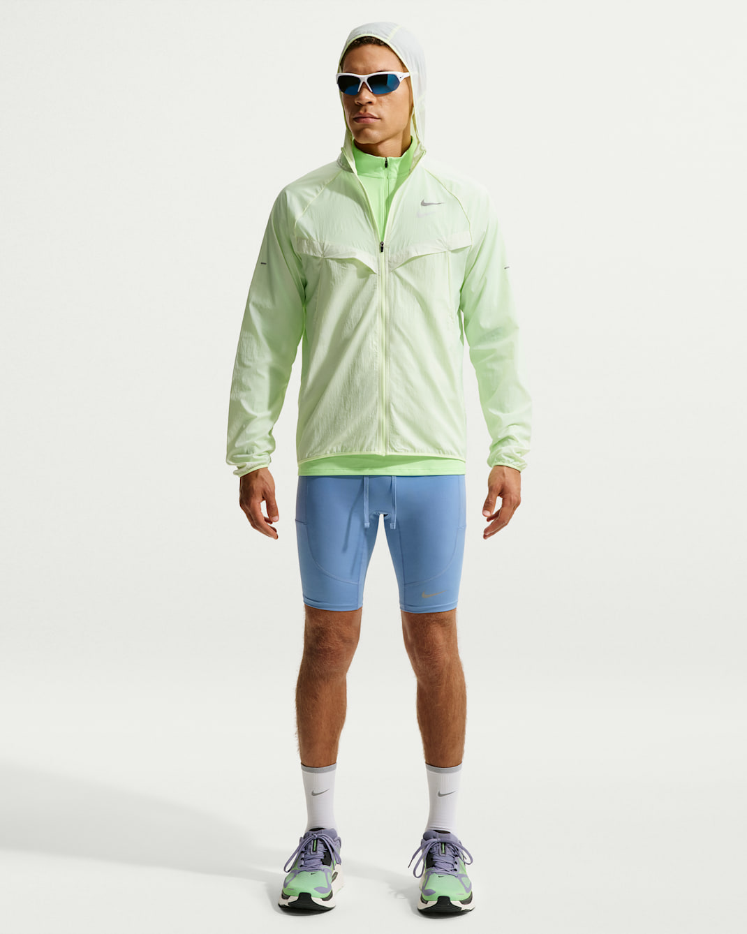 Nike Stride Men's Dri-FIT 1/2-Length Running Tights - Work Blue