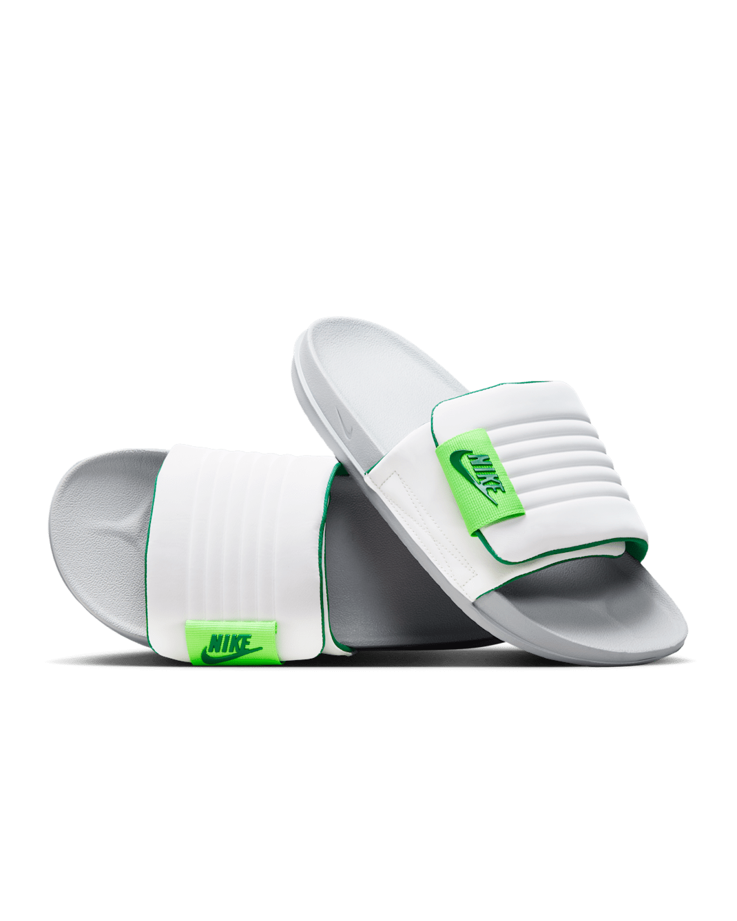Nike Offcourt Adjust Men's Slides - Wolf Grey/Summit White/Green Strike/Malachite