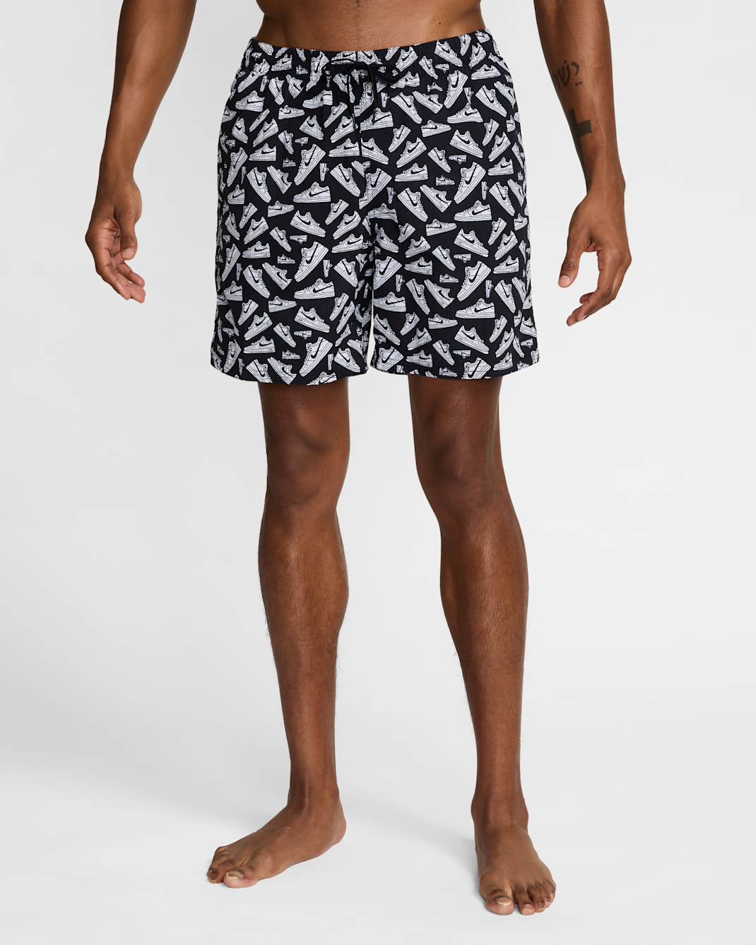 Shorts de vóleibol de 18 cm con forro completo para hombre Nike Swim Breaker - Negro/Blanco/Negro/Negro