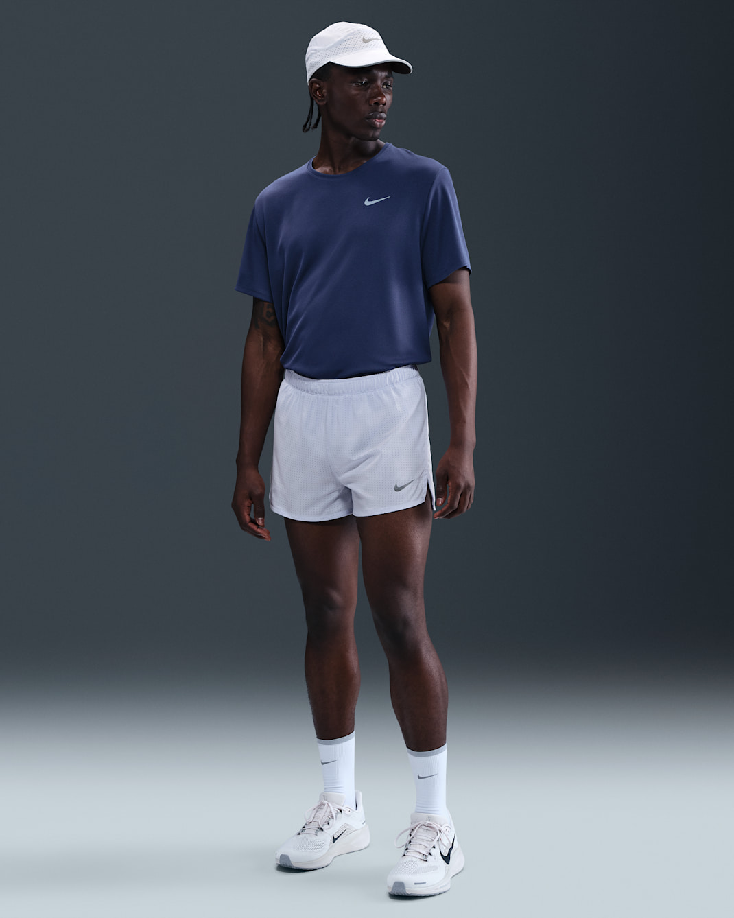 Short de running avec sous-short intégré 8 cm Dri-FIT Nike Fast pour homme - Ghost/Noir