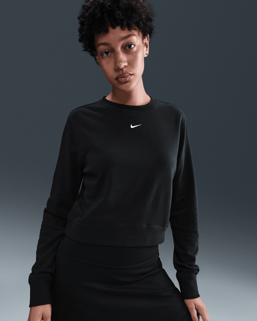 Nike Sportswear Chill Terry Women's Crew-Neck French Terry Sweatshirt - Black/Sail