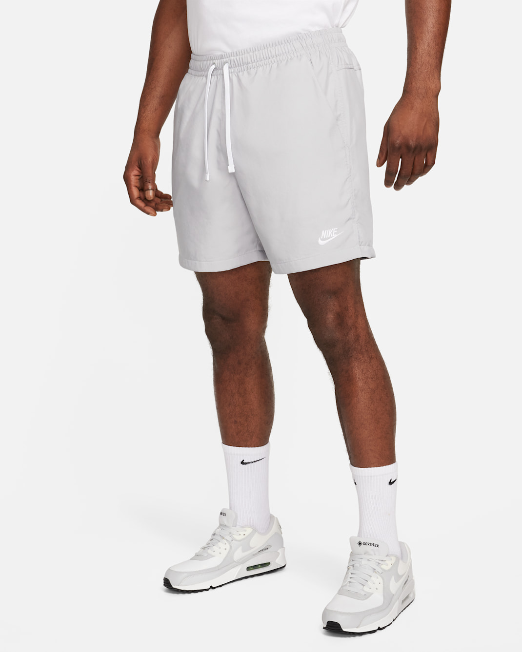Shorts de tejido Woven para hombre Nike Sportswear - Gris humo claro/Blanco