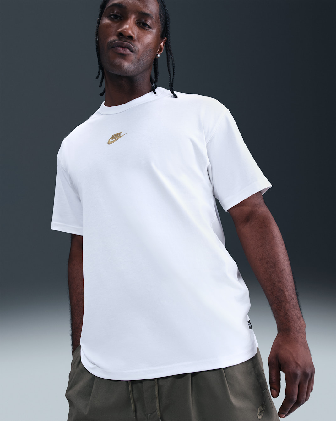 Ανδρικό T-Shirt Nike Sportswear Premium Essentials - Λευκό/Χρυσό