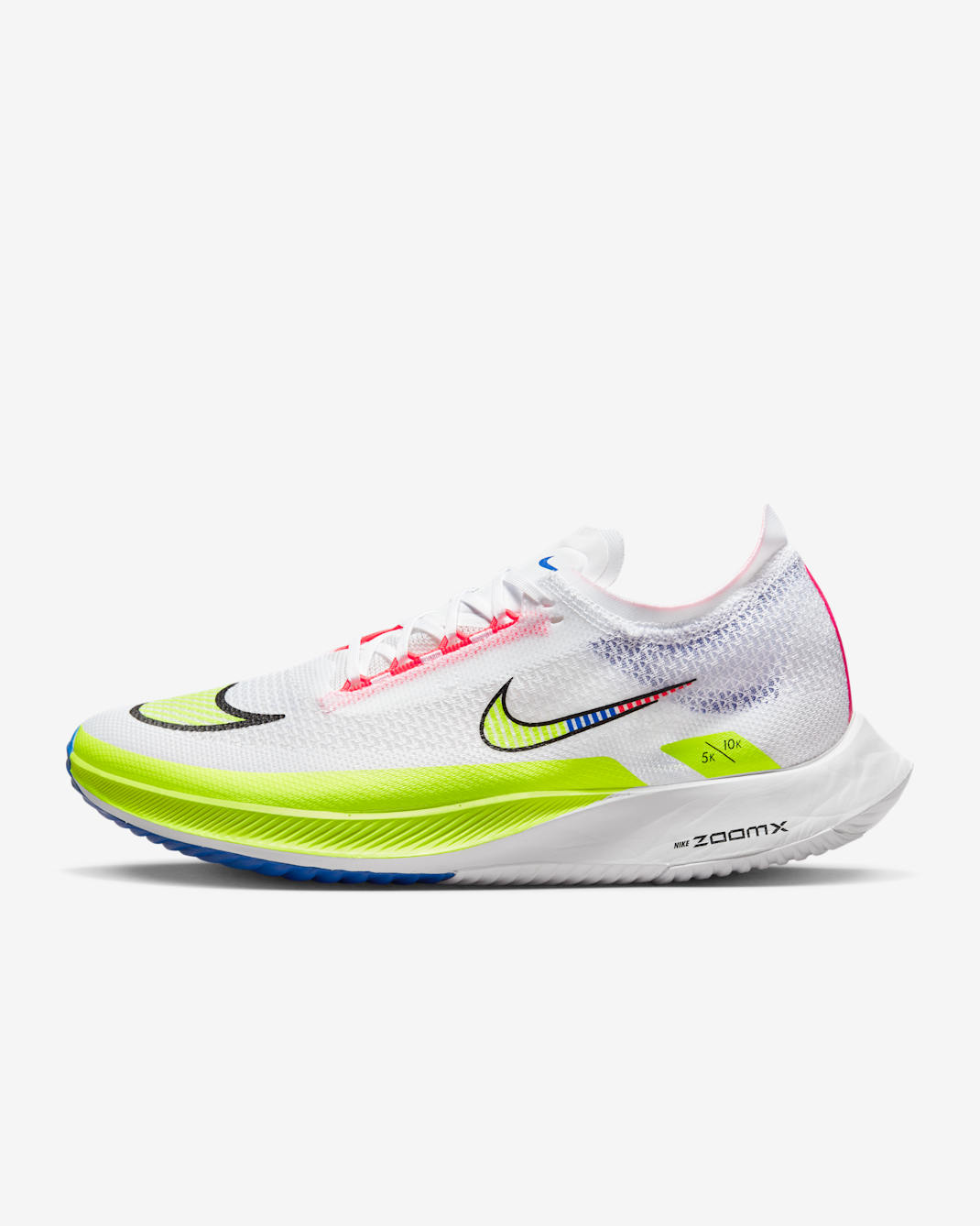 Nike Streakfly Premium Road Racing Shoes - White/Volt/Racer Blue/Black