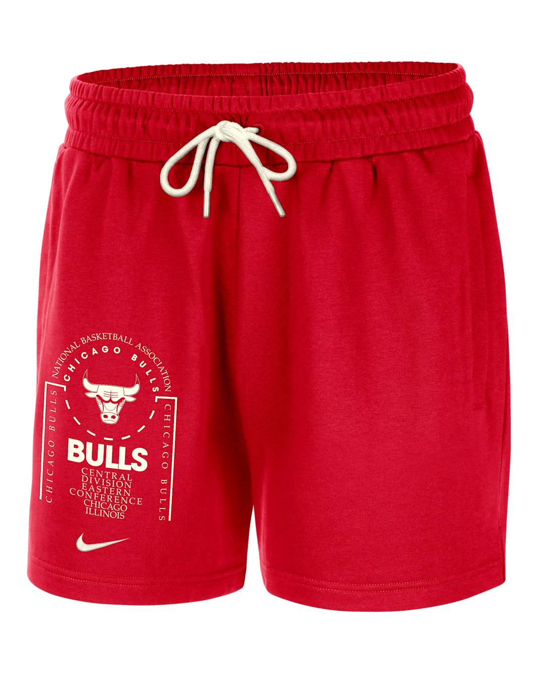 Męskie spodenki z dzianiny Nike NBA Chicago Bulls Club Courtside - University Red/Sail