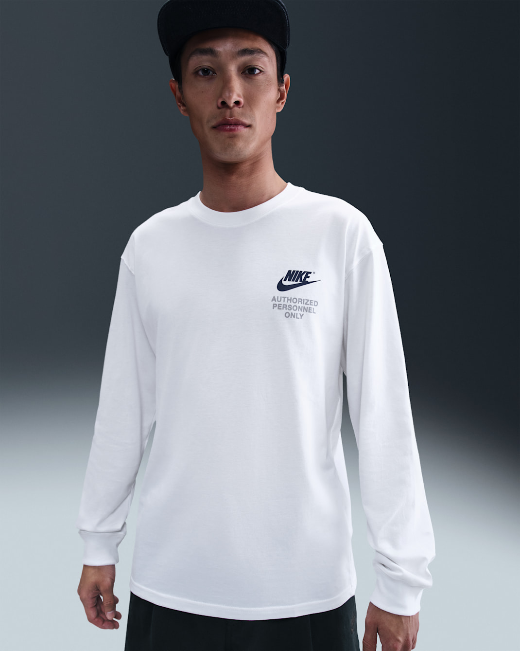 ナイキ スポーツウェア メンズ ロングスリーブ Max90 Tシャツ - ホワイト/ミッドナイトネイビー