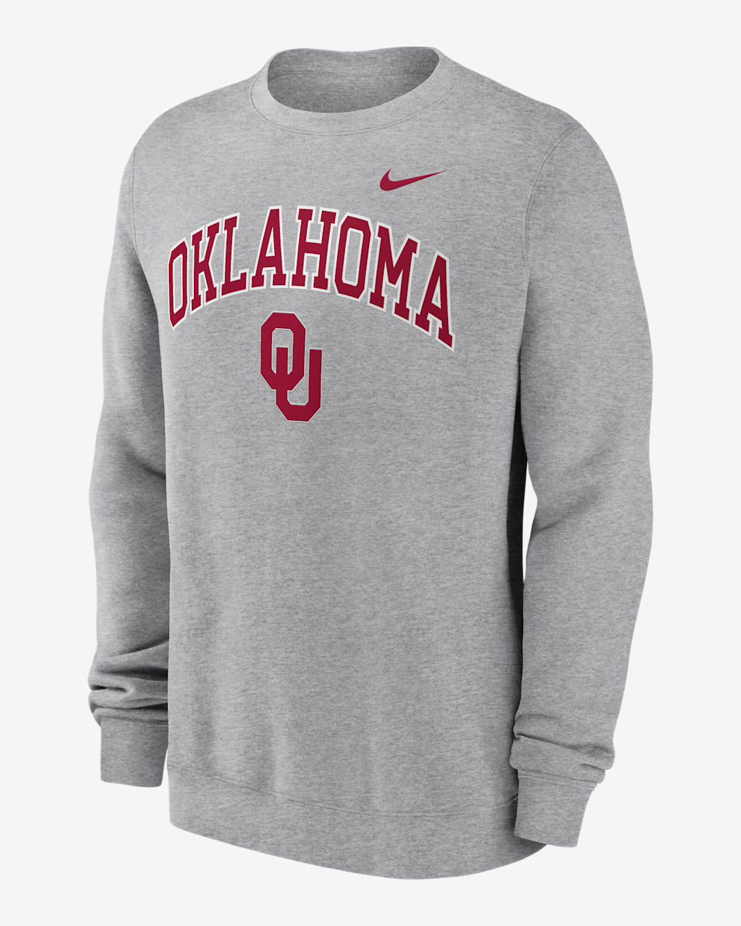 Oklahoma Arch Men's Nike College Pullover Crew - Grey
