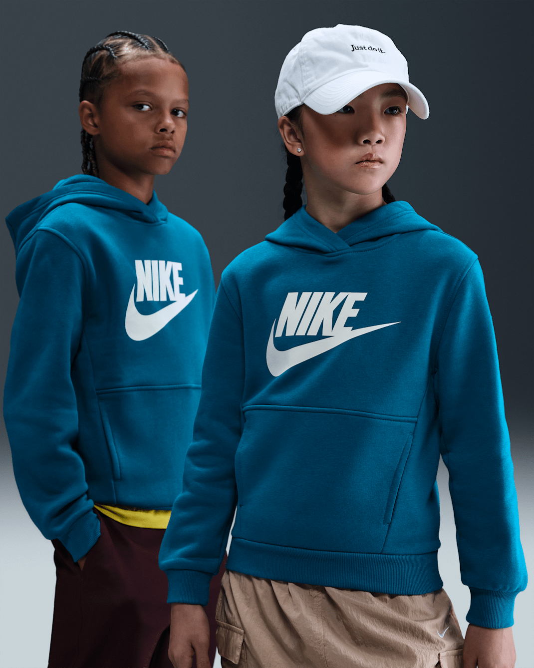 Nike Sportswear Club Fleece Big Kids' Hoodie - Green Abyss/White