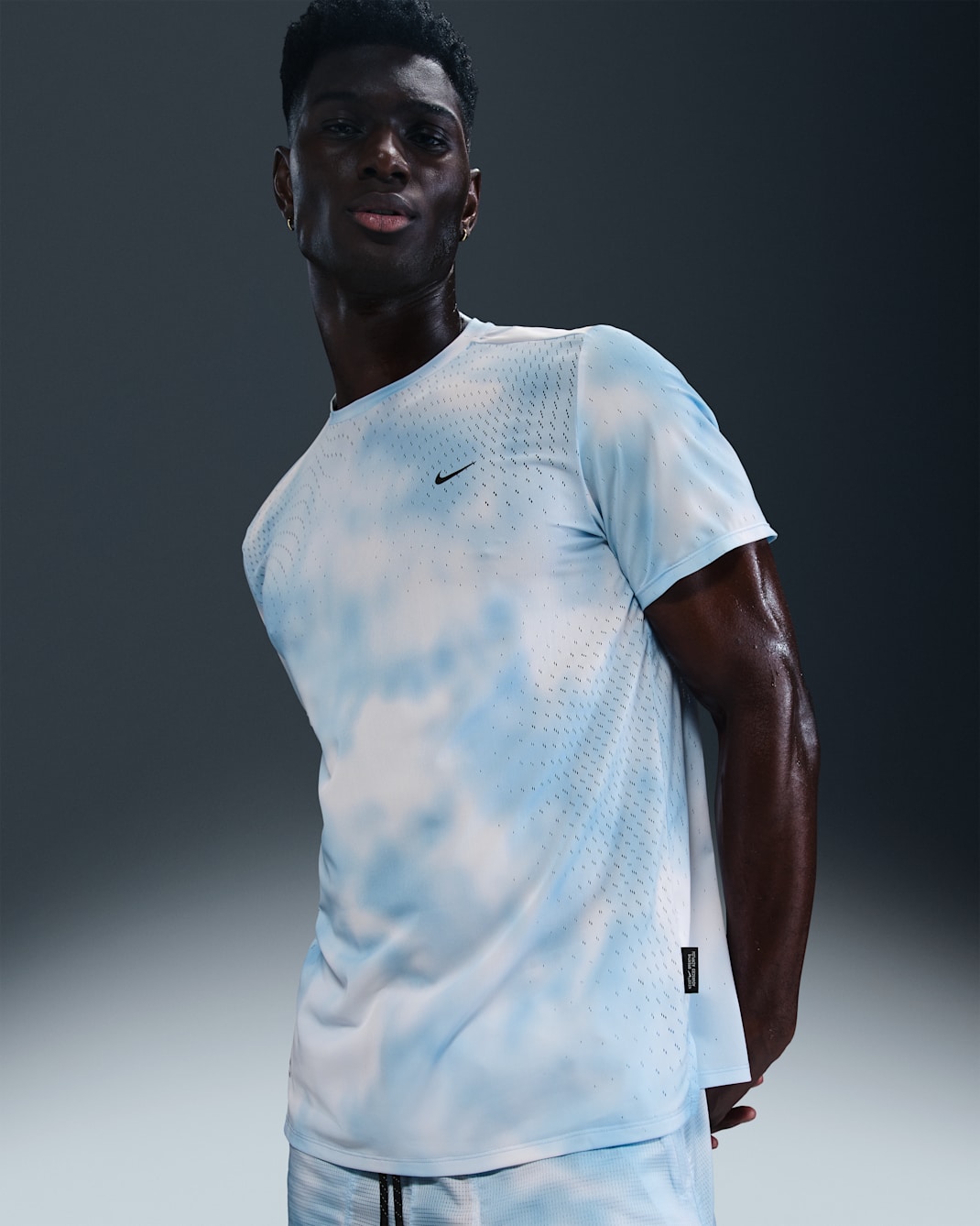 Playera de correr de manga corta Dri-FIT ADV para hombre Nike Running Division Breathe - Azul psíquico