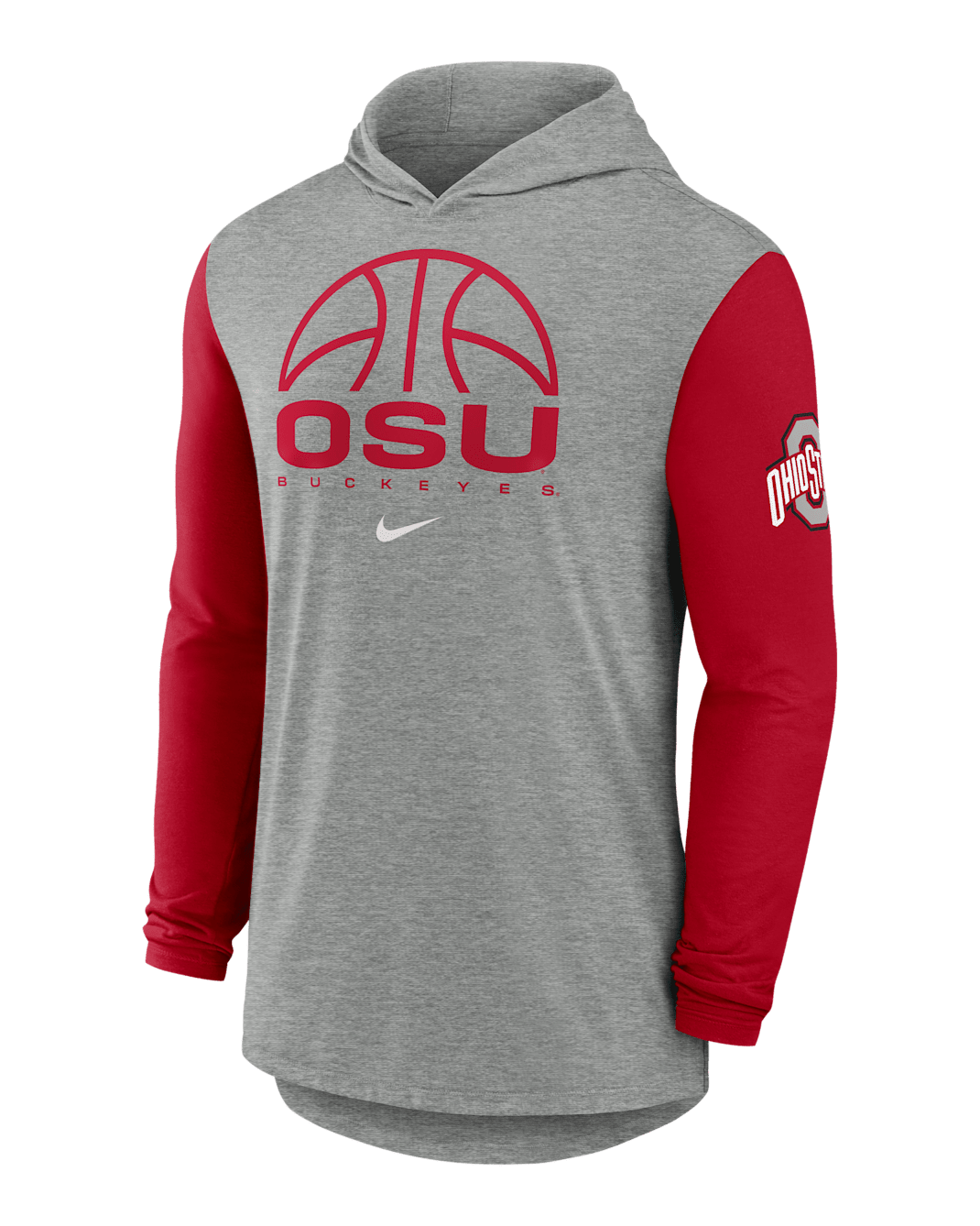 Ohio State Basketball Men's Nike Dri-FIT College Long-Sleeve Hooded T-Shirt - Grey