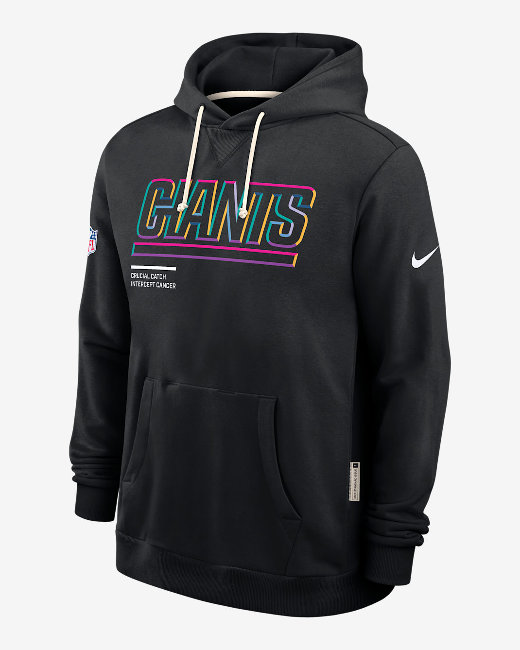 New York Giants Crucial Catch Sideline Men's Nike Dri-FIT NFL Pullover Hoodie - Black