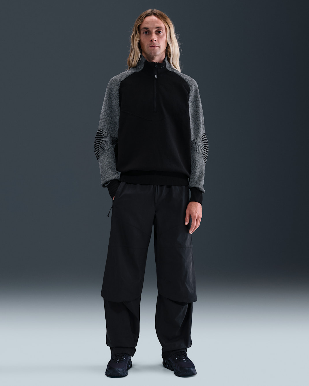 Nike Tech vokset arbeidsbukse til herre - Svart/Svart