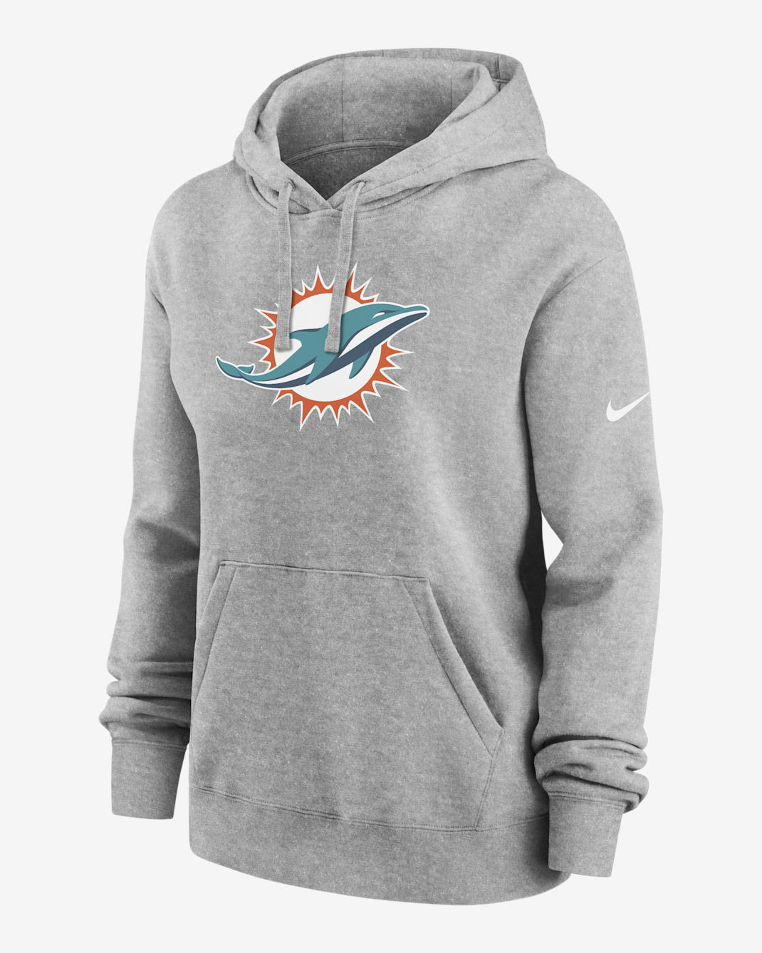 Sudadera con gorro sin cierre Nike de la NFL para mujer Miami Dolphins Club - Gris oscuro jaspeado