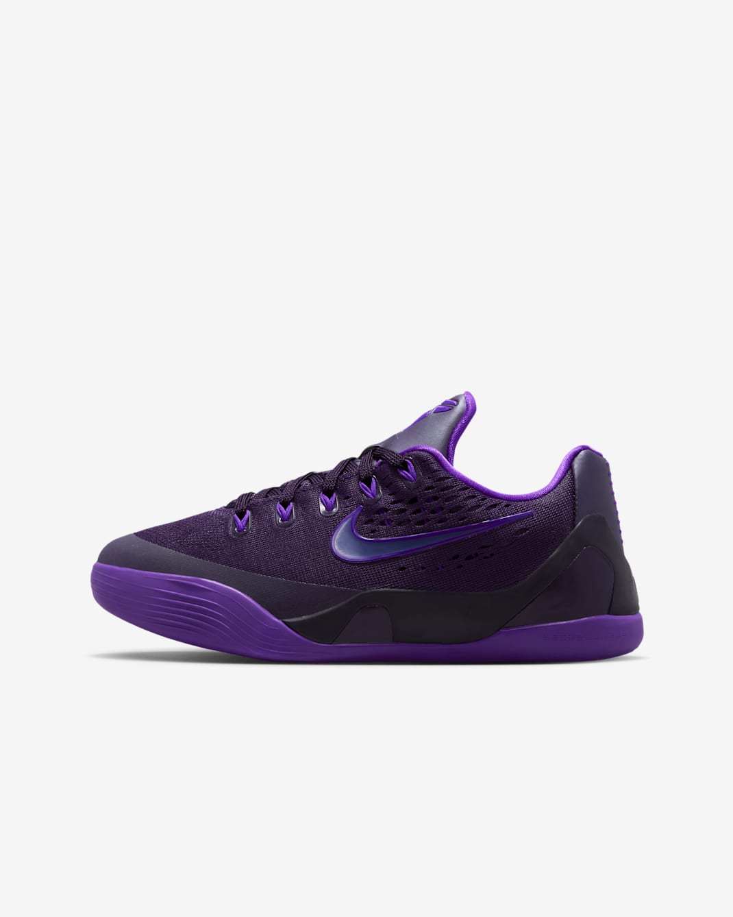 Kobe IX Low EM 'Stitches' Older Kids' Basketball Shoes - Purple Dynasty/Sanded Purple/Fierce Purple