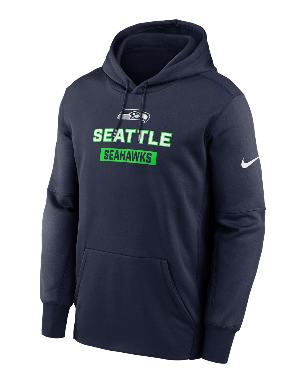 Seattle Seahawks Toss Sweep Men’s Nike Therma NFL Pullover Hoodie - Navy