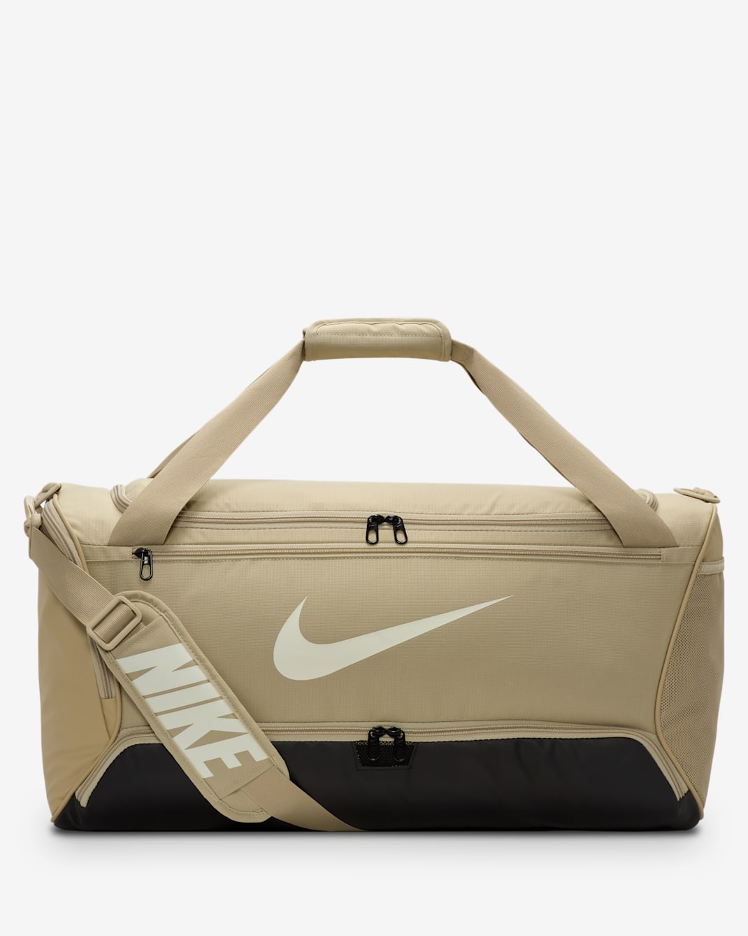 Maleta de entrenamiento Nike Brasilia 9.5 (mediana, 60L) - Caqui desierto/Negro/Vela