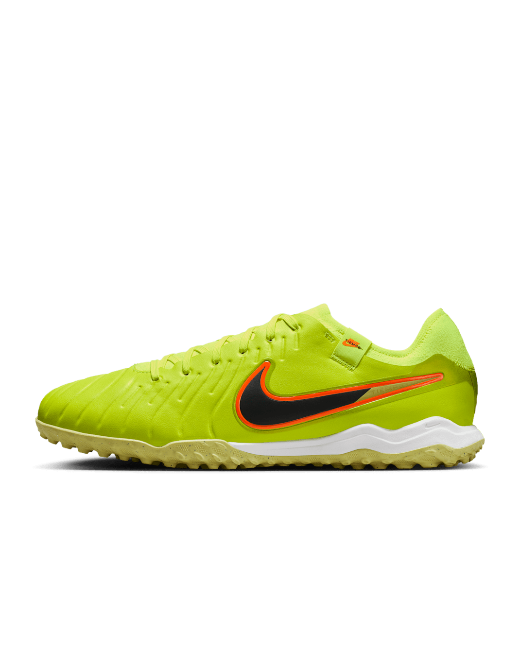 Tacos de fútbol de corte low para pasto sintético (turf) Nike Tiempo Legend 10 Pro - Volt/Negro