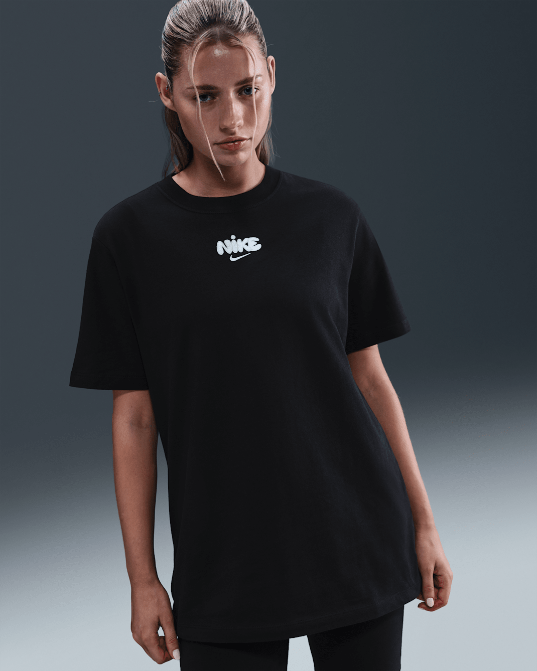 Γυναικείο T-Shirt Nike Sportswear - Μαύρο/Λευκό