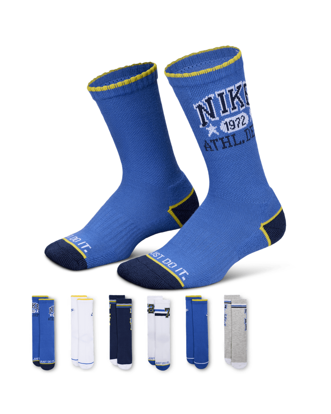 Calcetas acolchadas para educación física para niños talla pequeña (6 pares) Nike - Azul cometa